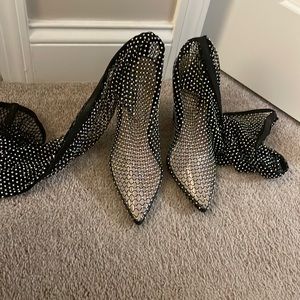 Black knee high heels